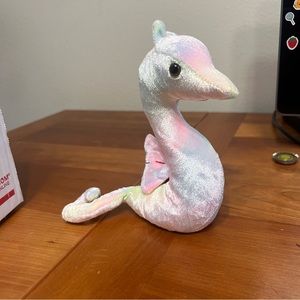 Vintage Ty Neon Beanie Baby, Stuffed Animal, Plush Toy, Seahorse Stuffed Animal